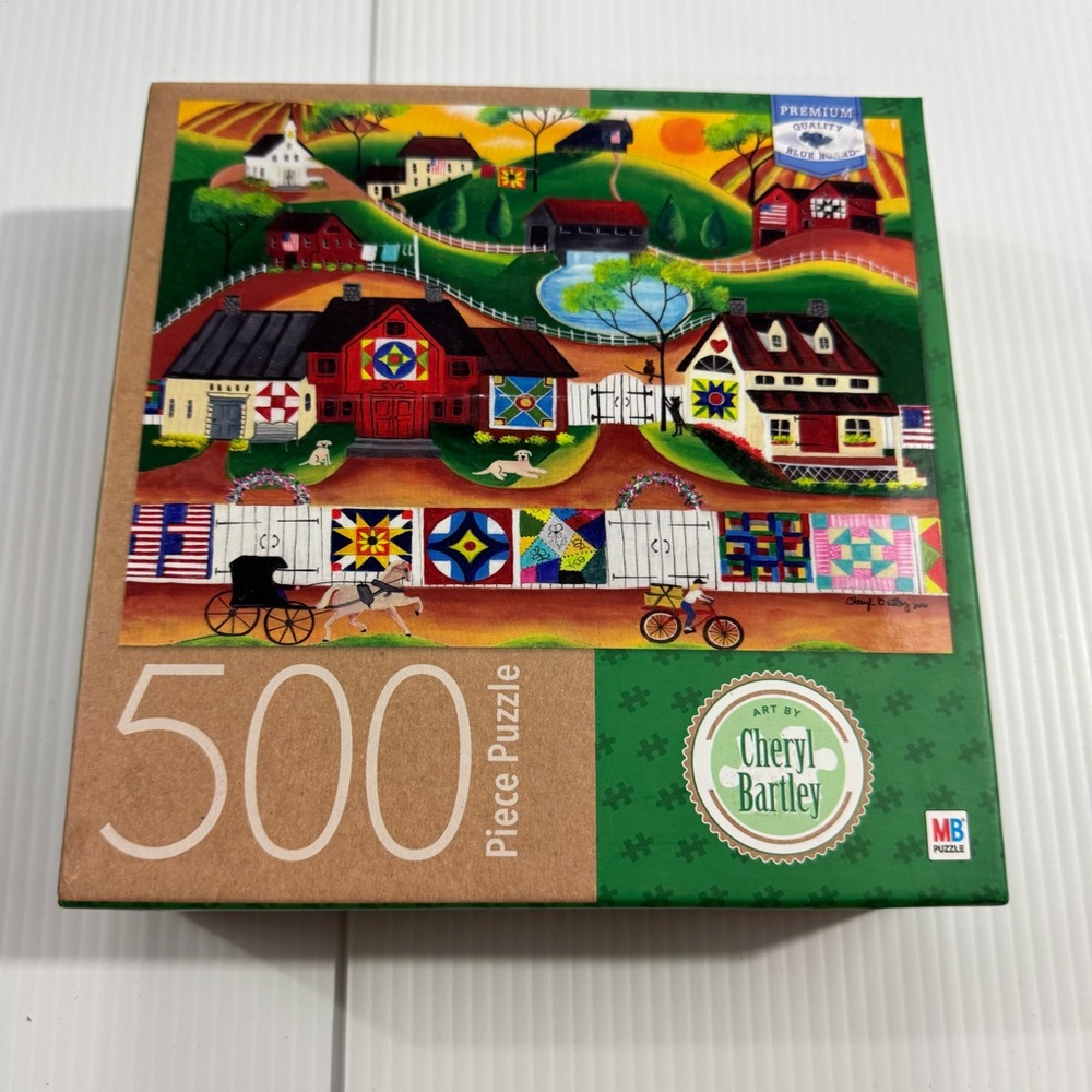 20. 500-Piece Farm Puzzle - Green and Multicolor - art by Cheryl Bartley
